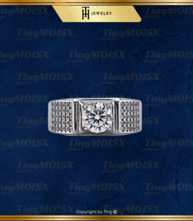 Nhẫn s925 đính Mois hạt chủ 1 CARA sang trọng NNM001