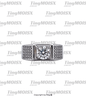 Nhẫn s925 đính Mois hạt chủ 1 CARA sang trọng NNM001