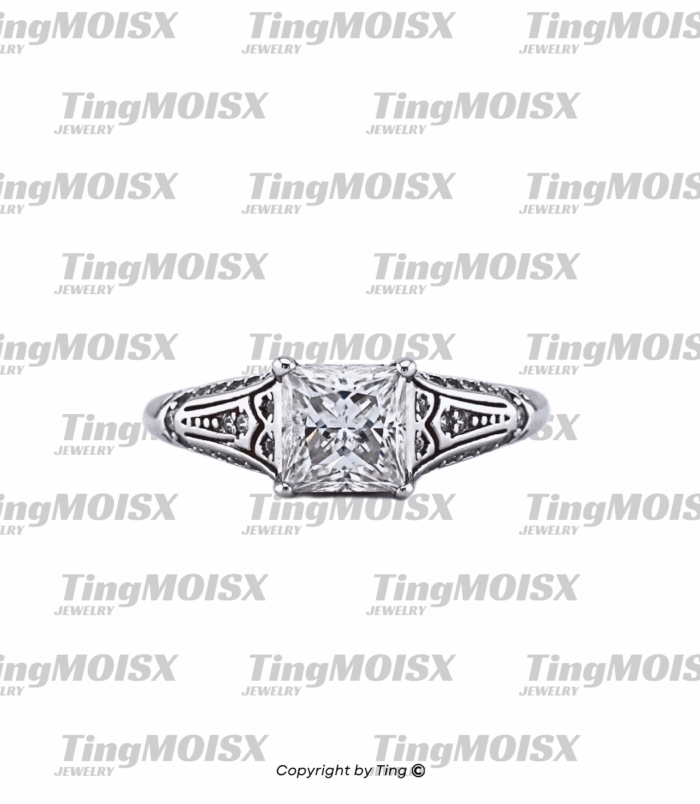 Nhẫn nữ moissanite 1 Carat NLM08