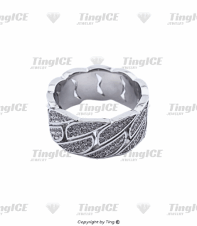 Nhẫn nam CUBAN bảng to đính full sang trọng CS013