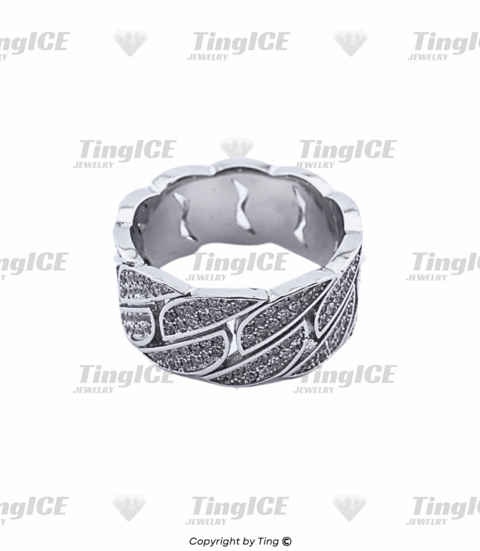 Nhẫn nam CUBAN bảng to đính full sang trọng CS013
