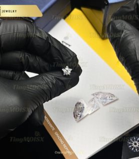 Khuyên tai Bạc S925 Ngôi Sao Đính Mois Hạt Chủ 0.5 Carat Unisex Cá Tính BTM012
