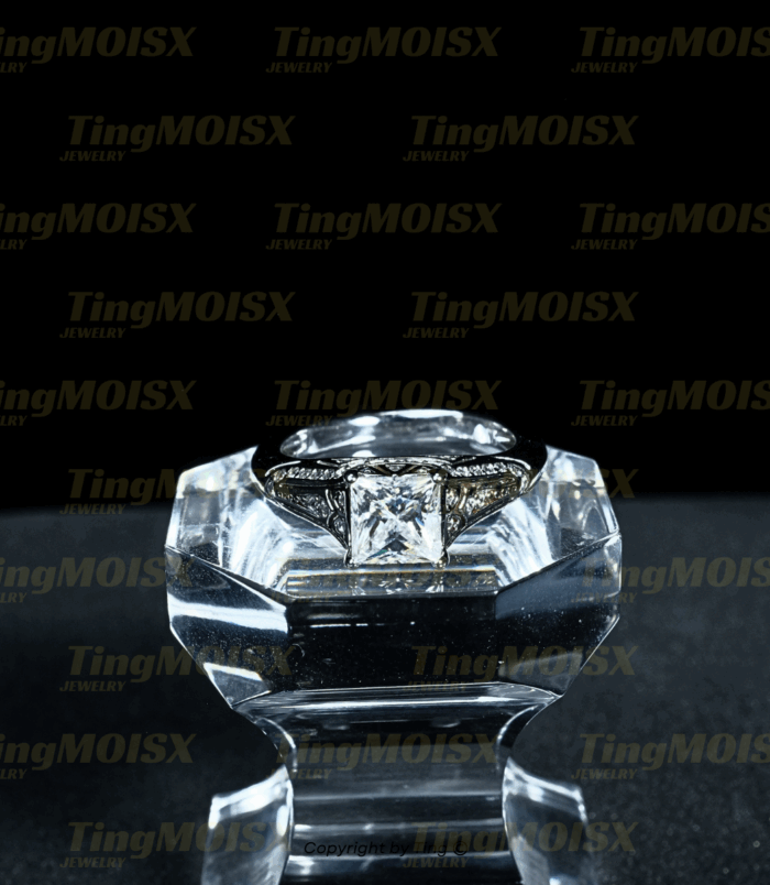 Nhẫn nữ moissanite 1 Carat NLM08