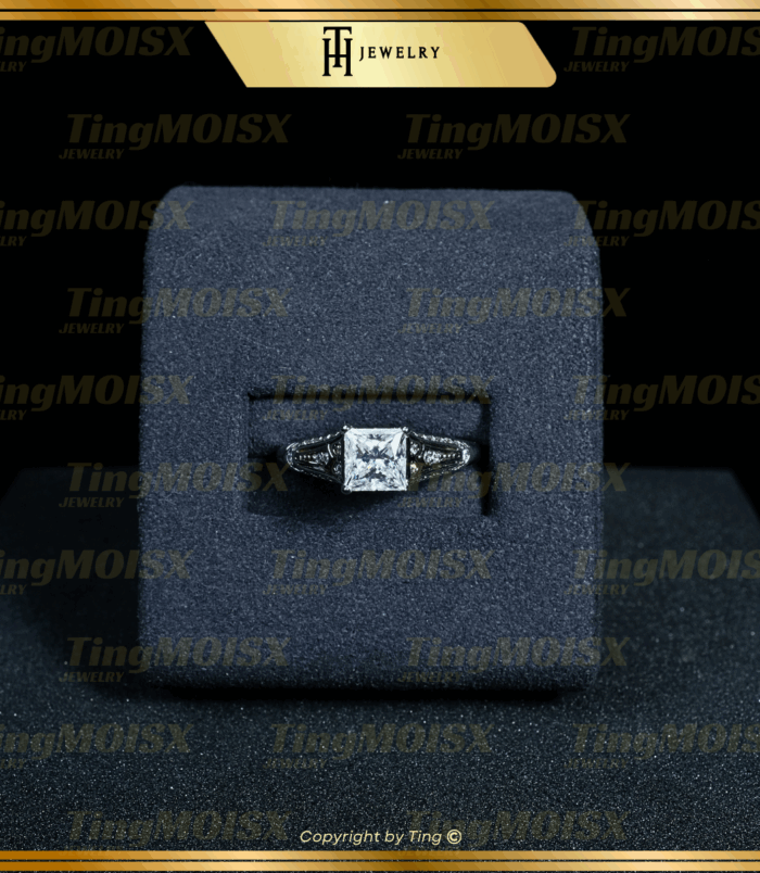 Nhẫn nữ moissanite 1 Carat NLM08
