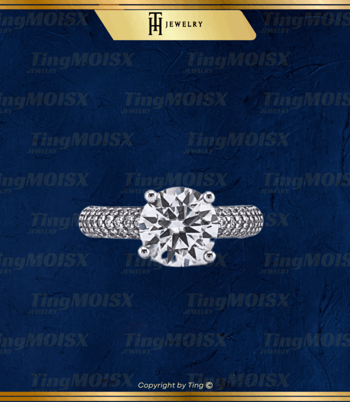 Nhẫn nữ moissanite 2 Carat NLM07