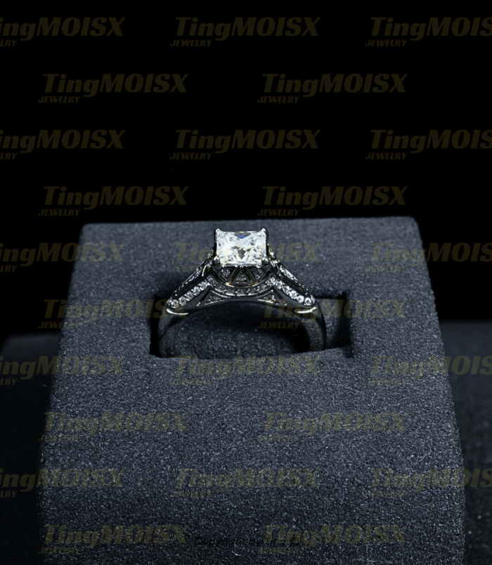 Nhẫn nữ moissanite 1 Carat NLM08