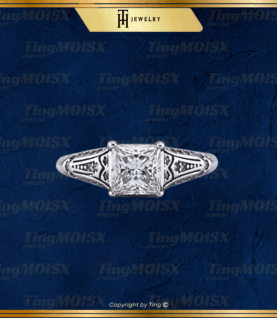 Nhẫn nữ moissanite 1 Carat NLM08