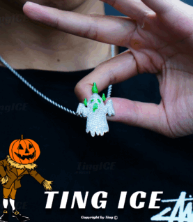 ( Lễ Hội Halloween ) Mặt dây chuyền Devil đính full phong cách HipHop