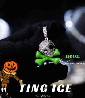 ( Lễ Hội Halloween ) Mặt dây chuyền DEVIL đính full sơn neon thời trang nam nữ