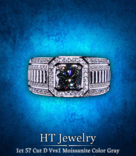 Nhẫn Nam Moissanite 6.5mm NNM03