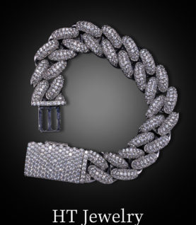 Vòng Tay Cuban Bracelet Alley 18mm FUll Cz 5A