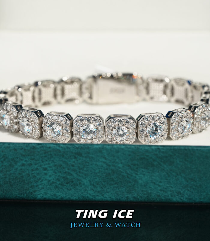 Lắc tay Tennis Vuông Bạc s925 Full Cz 5A