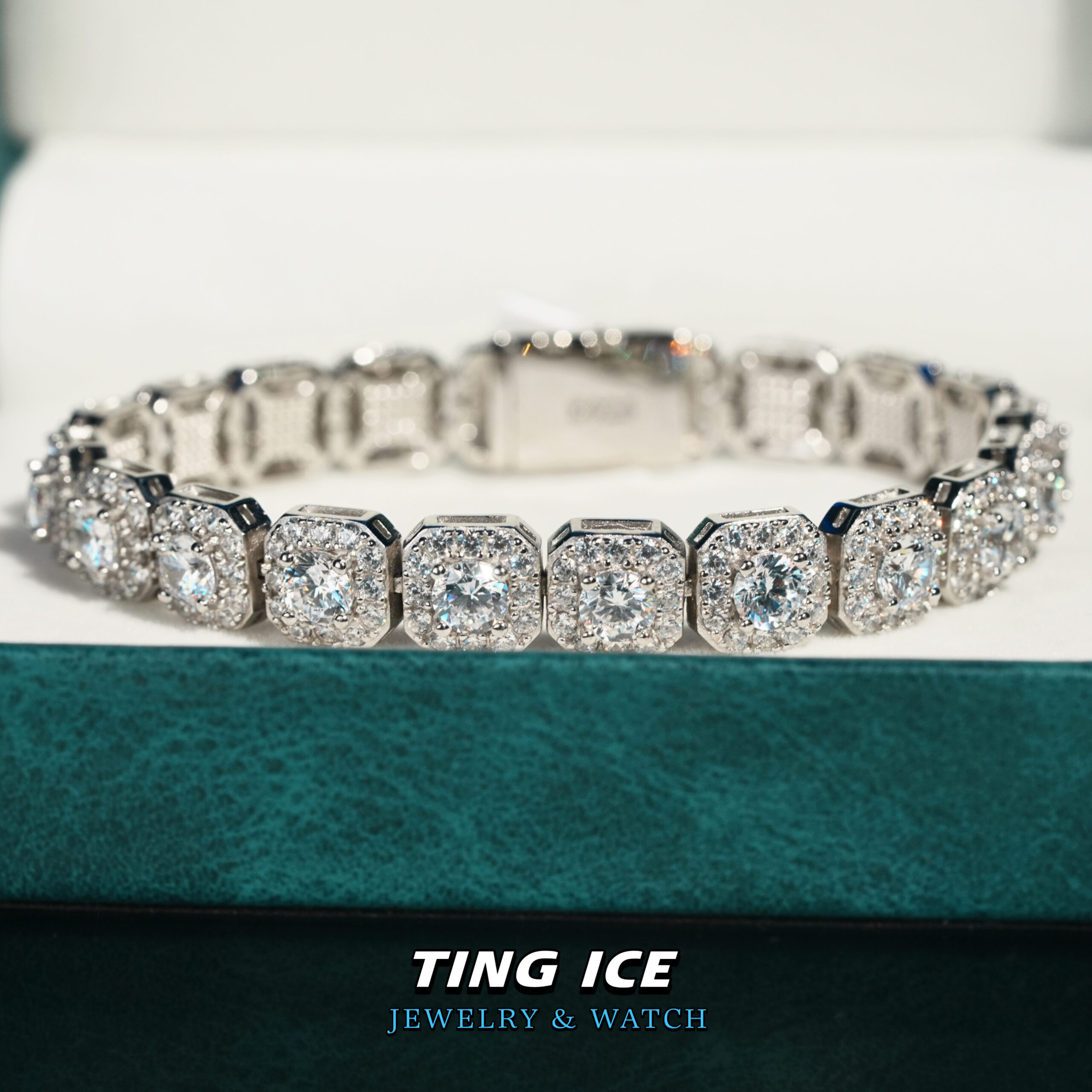 Lắc tay Tennis Vuông Bạc s925 Full Cz 5A