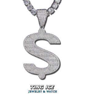 Mặt dây chuyền Dollar $ Bạc S925 Full Moissanite
