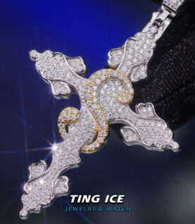 Mặt dây chuyền Cross S Gothic Bạc S925 Full Moissanite