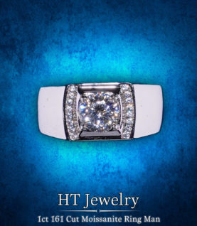 Nhẫn Nam Moissanite 6.5mm NNM04