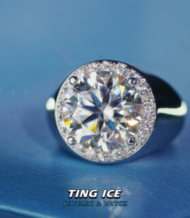 Nhẫn nam ngón út bạc S925 hột chủ 10 ly Full Moissanite