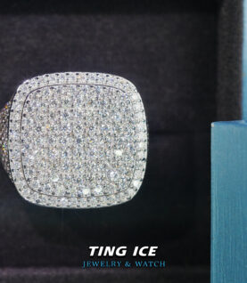 Nhẫn Nam vuông BigSize Bạc S925 Full Moissanite