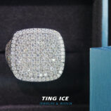 Nhẫn Nam vuông BigSize Bạc S925 Full Moissanite