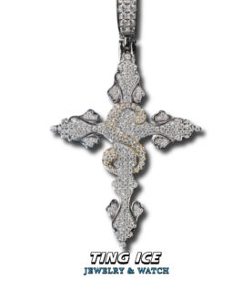 Mặt dây chuyền Cross S Gothic Bạc S925 Full Moissanite