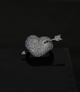 Nhẫn HEART SHAPE đính đá phong cách đường phố CS024