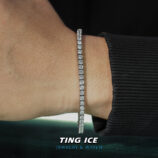Lắc tay Tennis 3 ly Bạc S925 Full Moissanite