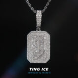 Mặt dây chuyền chữ nhật $ Bạc S925 Full Moissanite