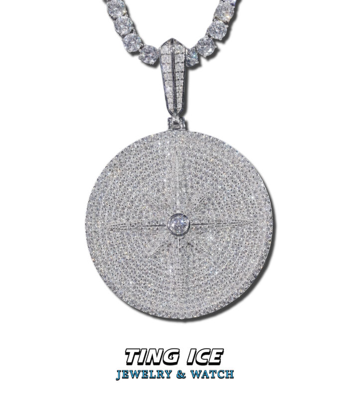 Mặt dây chuyền Star Tròn Bạc S925 Full Moissanite