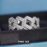 Nhẫn Cuban phong cách bạc S925 Full Cz 5A