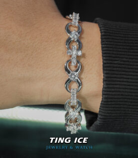 Lắc tay Vô Cực mix Cross Bạc S925 Full Cz 5A