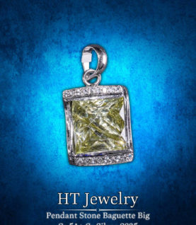 Mặt Dây Chuyền Pendant Stone Baguette Big Cz 5A+ Silver s925