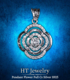 Mặt Dây Chuyền Pendant Flower Full Cz Silver s925