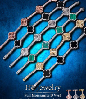 Vòng tay Tennis Hoa Phây Nổi Bật đính Full Moissanite Bạc S925
