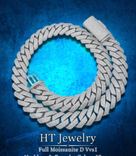 Cuban Chain 18mm Full Moissanite HT Jewelry