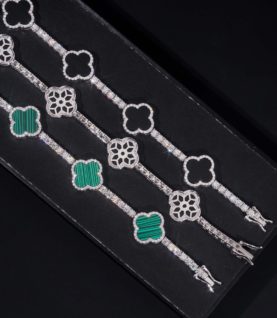 Vòng tay Tennis Hoa Phây Nổi Bật đính Full Moissanite Bạc S925