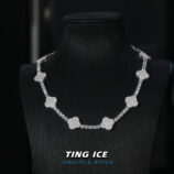 Dây chuyềm Tennis Charm Clover Bạc S925 Full Cz 5A