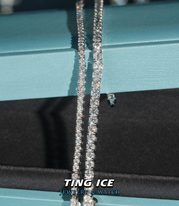 Lắc tay Tennis 3 ly Bạc S925 Full Moissanite