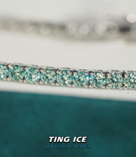 Lắc tay Tennis Mint Color Bạc S925 Full Moissanite
