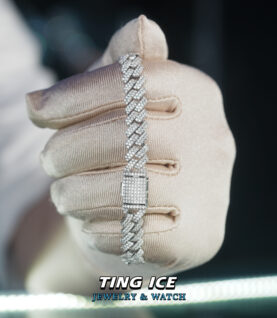 Lắc Cuban 8mm thiết kế đầy đặn Bạc S925 Full Cz 5A
