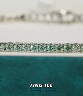 Lắc tay Tennis Green Color Bạc S925 Full Moissanite