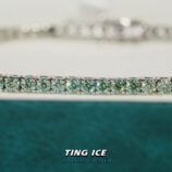 Lắc tay Tennis Green Color Bạc S925 Full Moissanite