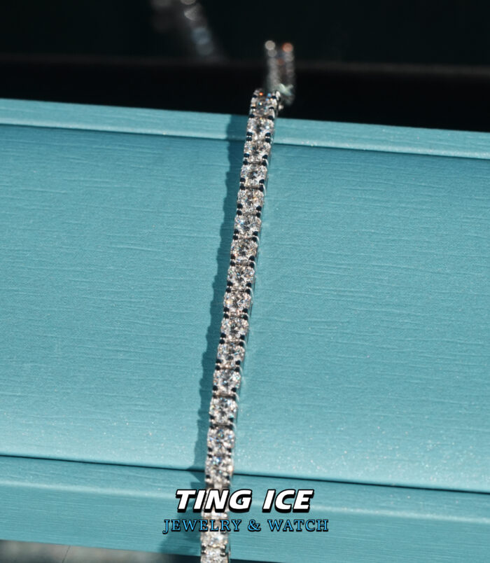 Lắc tay Tennis 3 ly Bạc S925 Full Moissanite