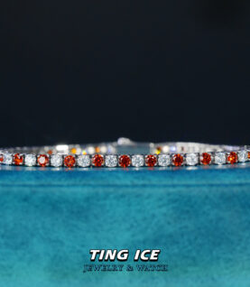 Lắc tay Tennis Red White Color 2025