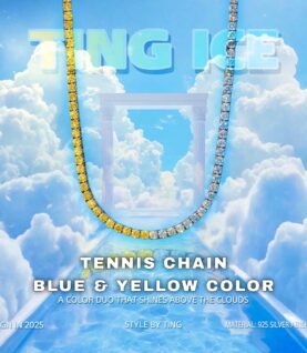 Dây chuyền Tennis Blue Yellow Xanh Vàng Tươi Mát Mùa Hè 2025