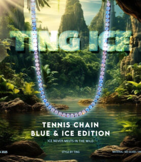 Dây chuyền Tennis Blue Ice màu xanh mát lạnh giữa thiên nhiên