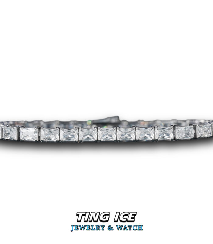 Lắc tay Tennis Baguette chữ nhật Full Ice