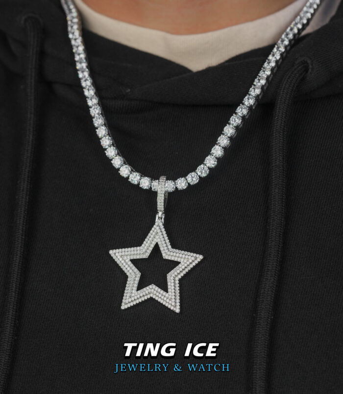 Mặt dây chuyền Star Bạc S925 Full Moissanite