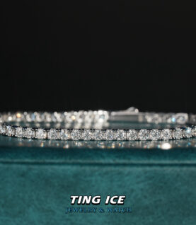 Lắc tay Tennis 3 ly Bạc S925 Full Moissanite