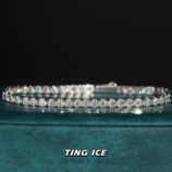 Lắc tay Tennis 3 ly Bạc S925 Full Moissanite