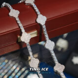 Dây chuyềm Tennis Charm Clover Bạc S925 Full Cz 5A